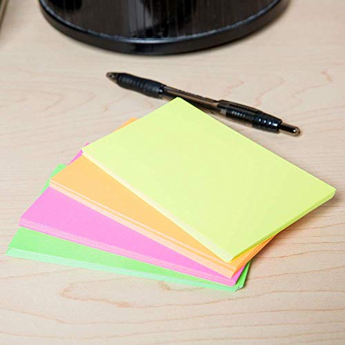 1InTheOffice Ruled Neon Index Cards, Index Cards 3x5 Assorted Neon Color, 300/Pack