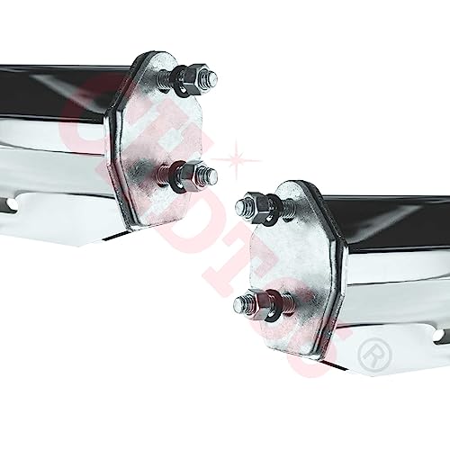 Image of Chrome Mud Flap Hangers for Semi Trucks, Bolt Spacing: 2.5 inch, Kit w /Hardware for Mounting Hangers and Mud Flap Bolt Kit - - Semi Truck Chrome Mud Flap Brackets