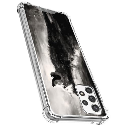 Elgzigok Capa transparente para Samsung Galaxy A52 Wolf-aa13 capa protetora de silicone transparente