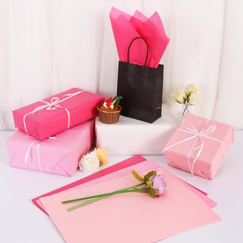 Image of BEISHIDA 90 Sheets Pink Series Tissue Paper Bulk, Valentine's Day Wrapping Tissue Paper for Gift Bags, 14 x 20 Inch Gift Wrap for Valentines Mothers Day Birthday DIY Crafts Decor Holiday Flowers
