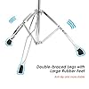 Sunydog Cymbal Stand Straight & Cymbal Boom Stand Double Braced Legs Height & Angle Adjustable Drum-kit Cymbal Support Rack Heavy Duty Boom/Straight Combo with Rubber Feet #4