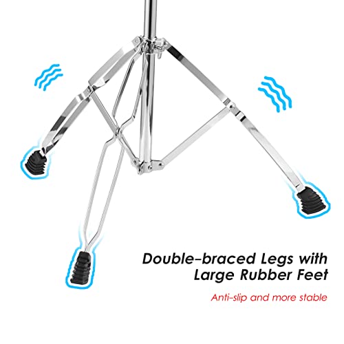 Eryue Cymbal Stand Straight & Boom Cymbal Stand Double Braced Legs Height & Angle Adjustable Drum-Kit Cymbal Support Rack Heavy Duty Boom/Straight Combo With Rubber Feet #TOP4