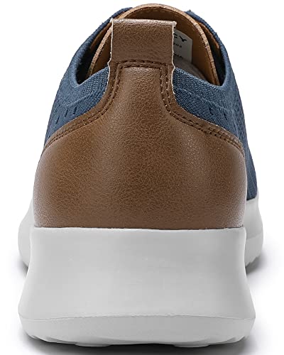 Mens Casual Dress Shoes Oxfords Fashion Sneaker Business Comfortable Breathable Mesh Knit Lightweight Walking Office Tennis Shoes Lace Up,Haze Blue Eu43 #TOP4