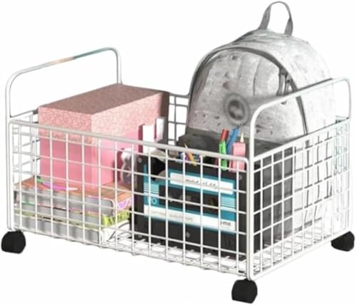 Citybabyファイルワゴン カート 収納ラック キャスター付き 本 1段 a4 書類収納 バスケット ベッド下収納 ファイル収納 収納ケース 収納ボックス 文房具 かご ブック おしゃれ オフィス デスクサイド リビング すきま収納 隙間収納 (白)