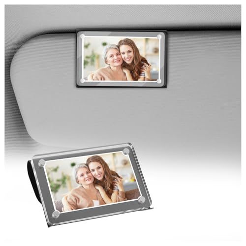 YGDMD 1 Set Car Picture Holder with Sun Visor Clips for Cars Kit,3 in Acrylic Car Visor Photo Clip Shows The Memorial,Personalized Cars Photo Holder as Valentines Day Gifts for Boyfriend