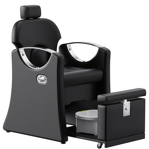 LOUVIXA Pedicure Station with Massage Foot Bath, Black