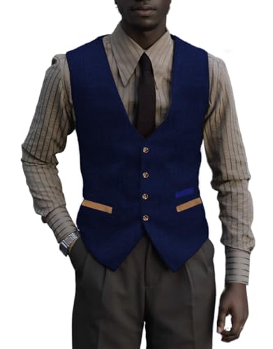 Costume en tweed bleu marine pour mariage chic et chasse rétro en laine