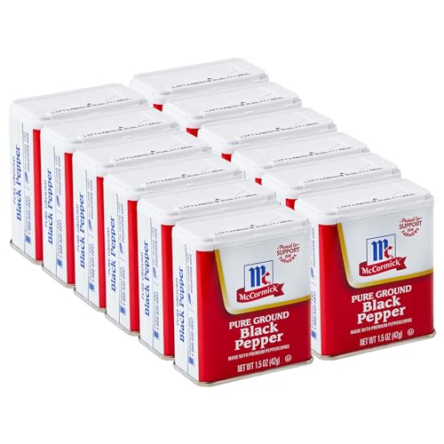 McCormick Pure Ground Black Pepper, 1.5 oz (Pack of 12)