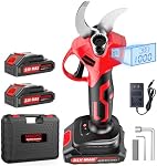 Electric Pruning Shears,1.4" Cutting Diameter Cordless Power Pruner with LCD Display, Brushless Motor Pruning Shears with 2000mAh*2 Rechargeable Batteries for Garden Tree Pruner Branch