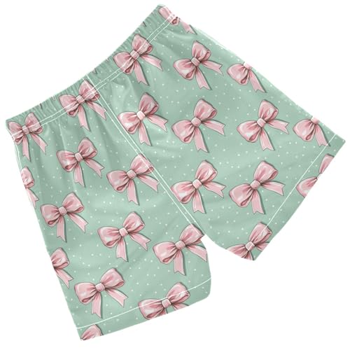 Pigsaly Boys Swim Trunks Coquette Bows Pastel Pink Ribbon Bow Boys Board Shorts Swimsuit Swimwear Summer Bathing Suit S2