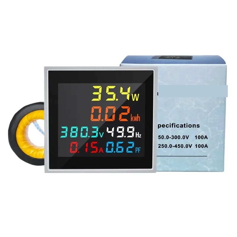 Smart Household Electricity Meter Power Meter AC Digital Voltmeter Ammeter Frequency Tester(AC50-300V 100A)