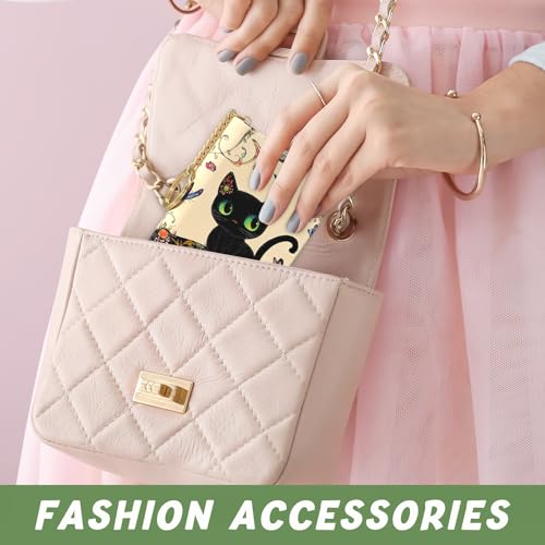 Image of Aiawoxc Credit Card Holder, Small RFID Wallet Slim Leather Card Organizer Case with Zipper and Keychain, Cute Cat
