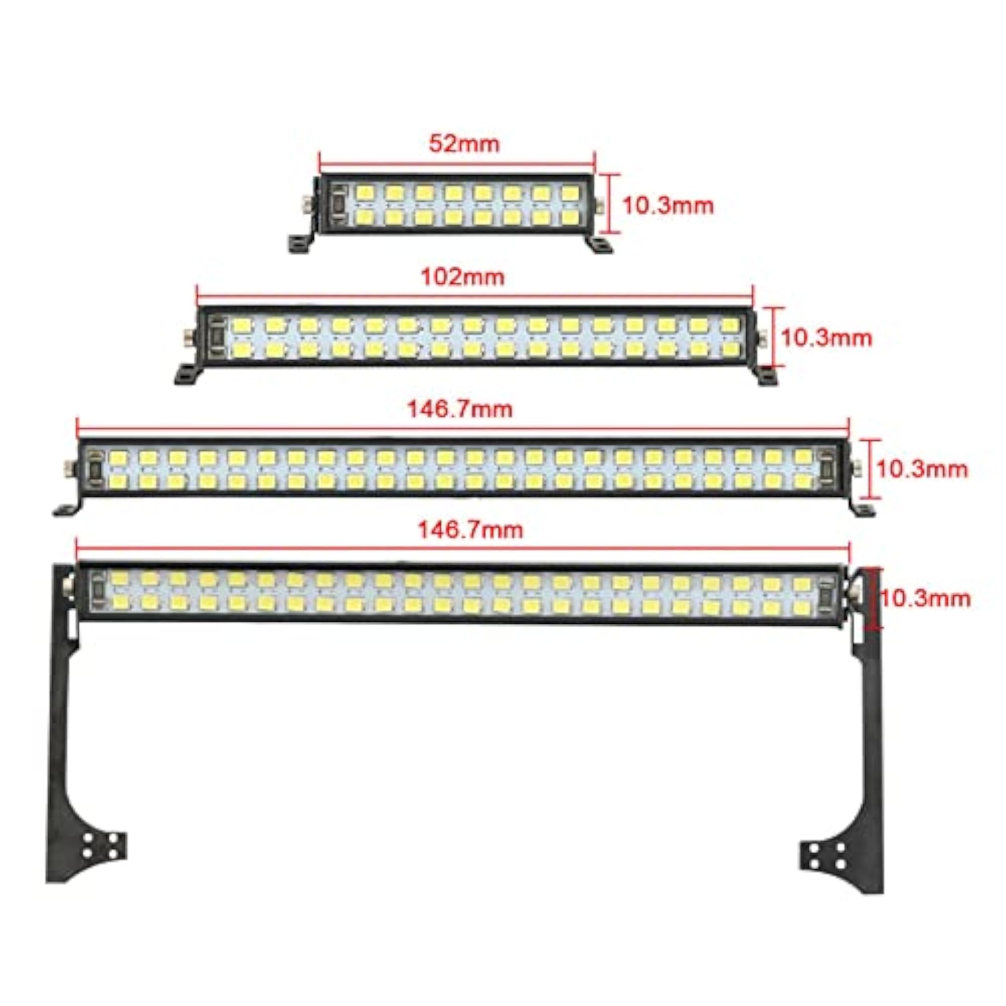 Bright LED Light Bar Roof Lamp for SCX10 D90 1/10 Scale RC Crawler