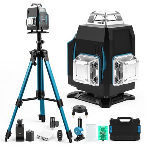 ZUYIYI Laser Level with Tripod for Makita 18V Battery (NOT Included), 4x360° Self Leveling, Green 16 Lines 4D Laser Leveler Measuring Tool for Construction, Home Renovation, Picture Hanging