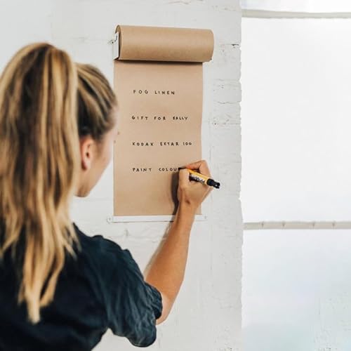 Distributeur de papier kraft mural et cutter avec rouleau pour peinture, graffiti et tableau noir