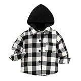 YOUNGER STAR Toddler KidsBaby Boys Hooded Plaid Shirt Classical Shirt Hooded Jacket Fall Winter...