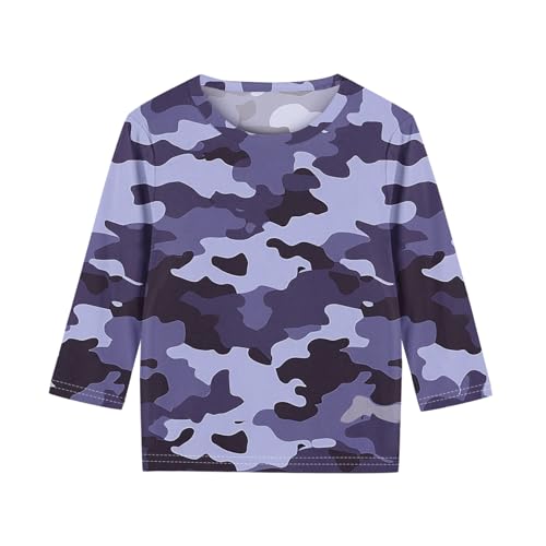3/4 Length Sleeve Tops Kids Girl Camo Shirt Printed Crew Neck T Shirts Loose Three Quarter Casual Dressy Blouses4