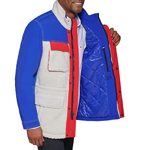Image of Tommy Hilfiger Mens Mixed Media 4-pocket Sherpa Jacket