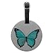 Graphics & More Butterfly Round Leather Luggage Id Tag Suitcase Carry-on, Black