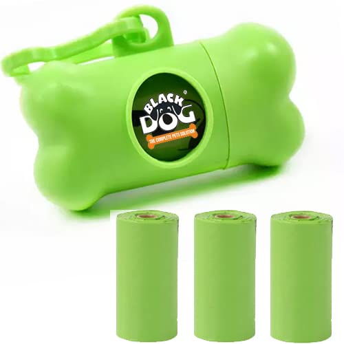 BLACK DOG High Density Polyethylene Pet Bone Shaped Waste Poop Clean Bags With Bag Dispenser Box With Garbage Carrier Holder+3 Count Rolls (Color May Vary) (B08HL4MMQ9) Amazon Price History, Amazon Price Tracker