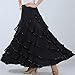 Disimlarl Flamenco Dance Costume Skirt Ballroom Long Ladies Standard Performance Skirt Pink One Size