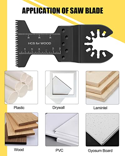 60Pcs Oscillating Saw Blades, 2023 Upgrade Efficient Oscillating Blades, Japanese Long Teeth, Quick Release Multi Tool Blades Kits For Plastics, Universal Multitool Blades Wood Fit Almost All Model #TOP4