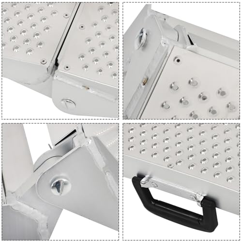 88.6in x 11in Aluminum Loading Ramp 550LBS Capacity for Motorcycle, Truck, Dirt Bikes, Quads, Lawn Mowers, Snow Blowers All Terrain Vehicle Portable Ramp with Handle 2250mm x 280mm - Thumbnail 5