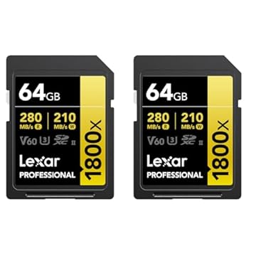 LEXAR Pack de 2 Cartes SD Pro Gold Series UHS-II 1800x 64GB V60