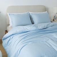 Caressma Full Size Light Blue Comforter Set 3 Pieces, Lightweight Down Alternative Soft Boho Bedding Comforter Set, Breathable Fluffy Microfiber Skin-Friendly Comforter for All Seasons — image 5