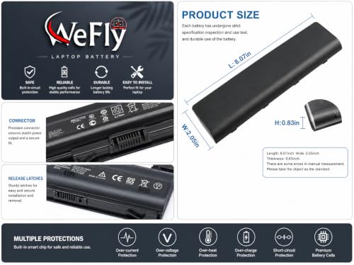 Image of 593553-001 593554-001 MU06 MU09 Extended Laptop Battery for HP Pavilion G6 G7 G62 G72 G4 / 2000 Notebook PC / DV6 DV7 DM4 / Compaq Presario CQ32 CQ42 CQ43 CQ56 CQ57 CQ62 CQ72 (CQ42)