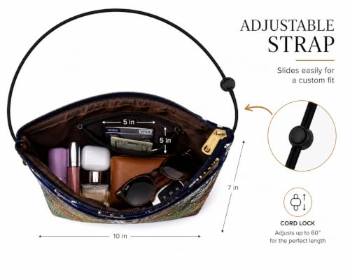 Image of Danny K. Women's Tapestry Zipper Purse Crossbody Handbag, Adjustable Cord, Handmade in USA