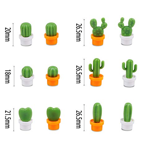 Imanes decorativos cactus para refrigerador 18 piezas miniatura 2