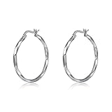 MBLife 925 Sterling Silver Medium Stunning Twisted Hoop Earrings (30mm Diameter)