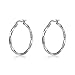 925 Sterling Silver Medium Stunning Twisted Hoop Earrings (1.25 Inches Diameter), Christmas Small Gift