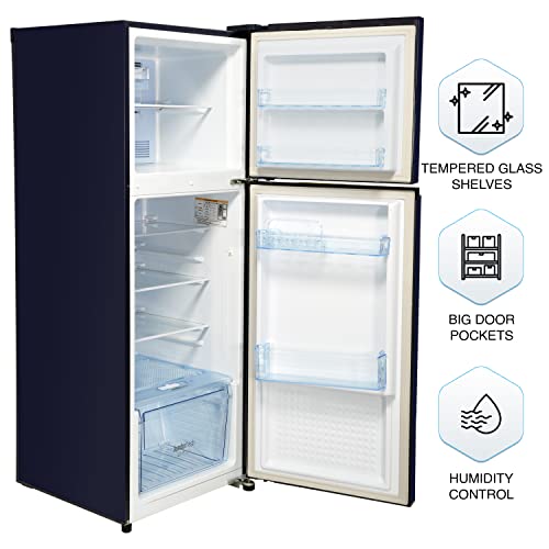 Image of Panasonic 260 L Double Door 3 Star AI Enabled Inverter Technology Frost Free Refrigerator (NR-TH272CPAN, Ocean Blue, Jumbo Fresh Vegetable Basket, Net Capacity 237L)