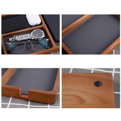 Vide-poche en bois et cuir : stop au désordre sur la commode