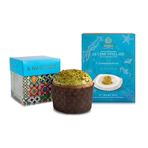 Cannavacciuolo Kit de Ingredientes para Preparar Cena de Lujo O' Mare Mio 4 Raciones + Panettone con Pistachos 1 Kg Cover