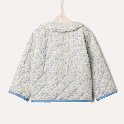 Image of Amazon Essentials x Sofia Grainge Toddler and Baby Girls' Midweight Quilted Field Jacket with Ruffle