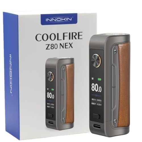 For Innokin CoolFire Z80 NEX Mod 80 W Box (Gris plomo) Interruptor de bloqueo fácil de deslizar 0,96'' Pantalla TFT Batería 18650 [Batería no incluida] Vaporizador MTL/RDL Original - No Nicotine