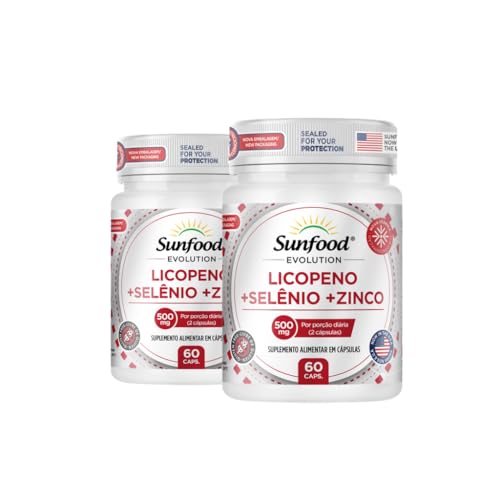 KIT 02 LICOPENO + SELÊNIO + ZINCO 500MG 60 CAPSULAS - SUNFOOD EVOLUTION