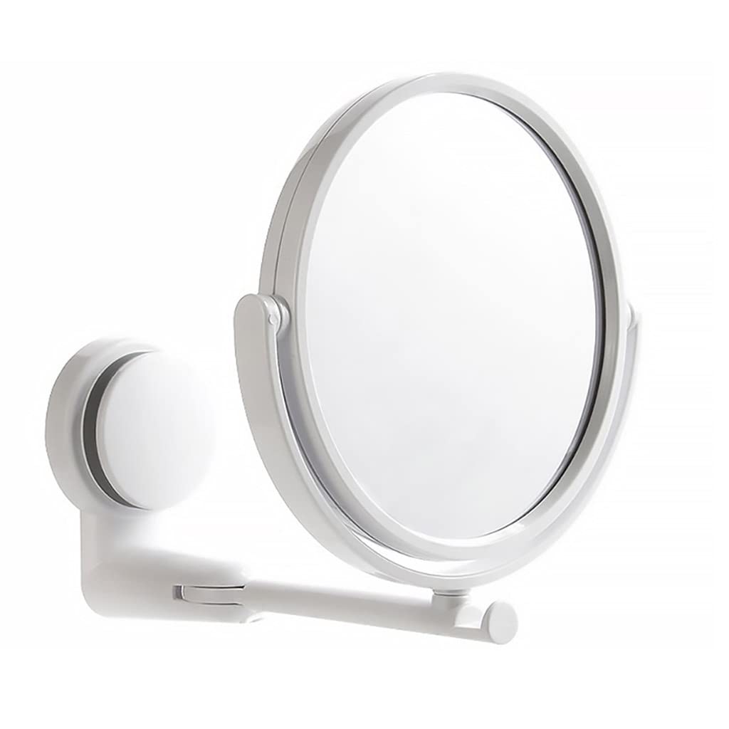 Specchio Espejo de baño plegable y extensible, sin taladro, con brazo giratorio y Ventosa, espejos de tocador de Doble Cara (Color: A, Talla: única)