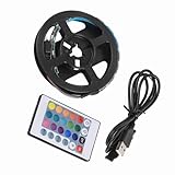 Fockety RGB -LED -Streifen Superhelle USB Lichter Blitzlichter für TV Hintergrundbeleuchtung mit Fernbedienung (0,5 m + 24 Schlüsselcontroller)