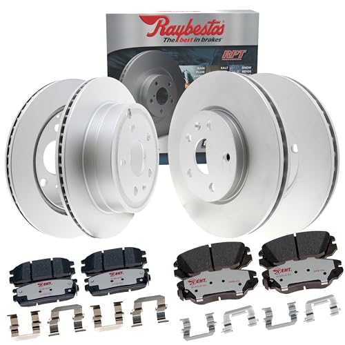 Raybestos Element3 E3V50006 Automotive Replacement Brake Kit for Front and Rear Coated Rotors and Hybrid Brake Pads for 2010-2017 Equinox, 2010-2017 Terrain