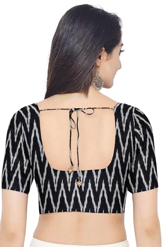 Image of Cotton Pochampally ikat unstitched blouse, Kurthi, long frock fabric material for women (1 meter, 2 meters & 3 meters)