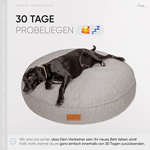 FREUDENTIER Hundekissen XXL rund - Ergonomisches Hundebett Waschbar - Kuschelweicher Hundekorb - Made in EU - Hundekissen Grosse Hunde & Hundebett mittelgroße Hunde (dunkelgrau, 100cm)