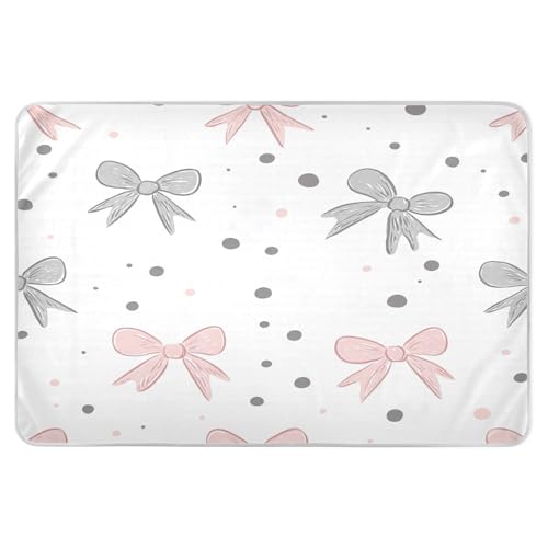 BOESI Doodle Colorful Bow Pattern Waterproof Pads for Bedwetting and Incontinence, Reusable Pads, Reusable Diaper Pads for Bed, Sofa, Travel