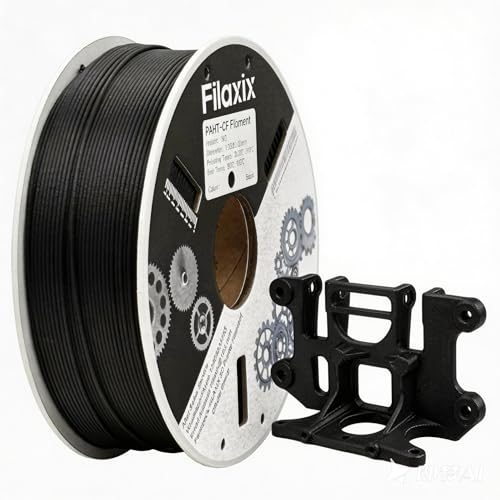 PAHT-CF 3D Printer Filament, PA Nylon Reinforced with Carbon Fiber for Exceptional Strength and Thermal Stability,Compatible with Bambu LAB and Other FDM 3D Printer,1KG, Black