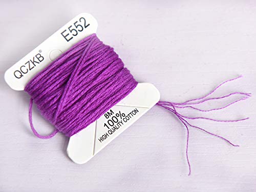 Qczkb QZ001 Rainbow Embroidery Floss String - Cross Stitch Thread- Friendship Bracelets Floss Bobbins- Crafts Floss-50 Pcs 8M Mercerized Embroidery Floss Bobbins Included Of 2 Pcs Metallic Embroidery Thread thumb #7