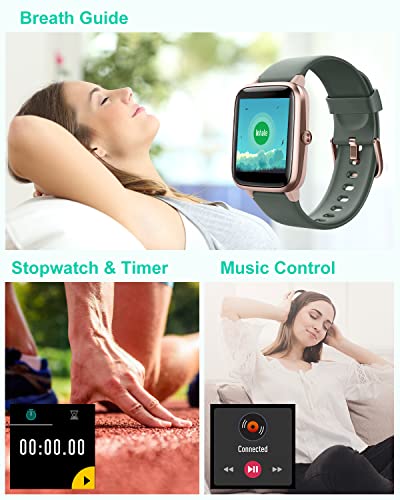 Grv Smart Watch For Android And Ios Phones, Watches For Men Women Ip68 Waterproof Smartwatch Fitness Tracker Watch With Calories Counter Sleep Tracker (Green Gold) #TOP5