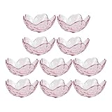 Hemobllo 10 Stück Kleine Soßenschälchen aus Glas in Kirschblütenform Stapelbar 90 Ml Dipschalen für Sojasauce und Gewürze Serviergeschirr für Küche und Restaurant